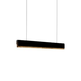 Φωτιστικό οροφής Rafmole  led μαύρο μέταλλο-ξύλο 120x7.5εκ