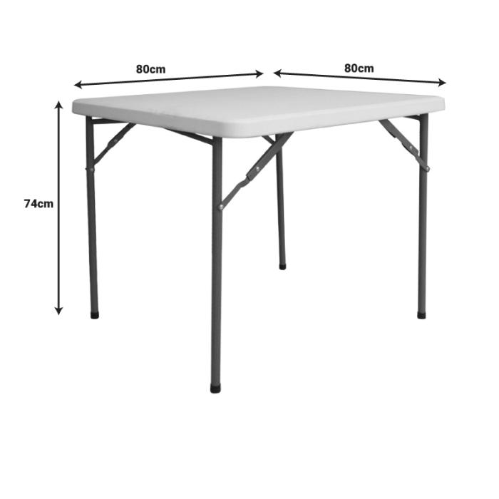 Τραπέζι catering Comfort πτυσσόμενο σε λευκή απόχρωση 80x80x74εκ