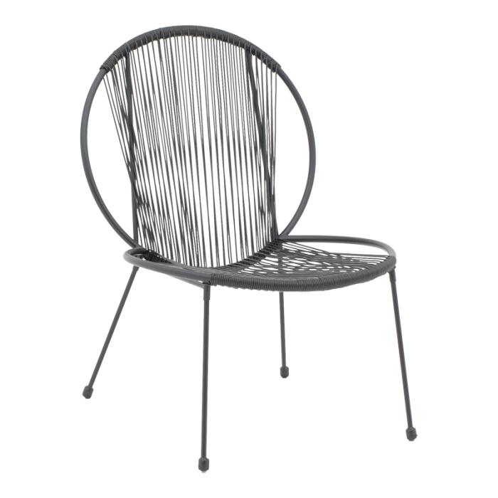 Καρέκλα κήπου Dapper μαύρο μέταλλο-pe μαύρο 64.5x74.5x76εκ