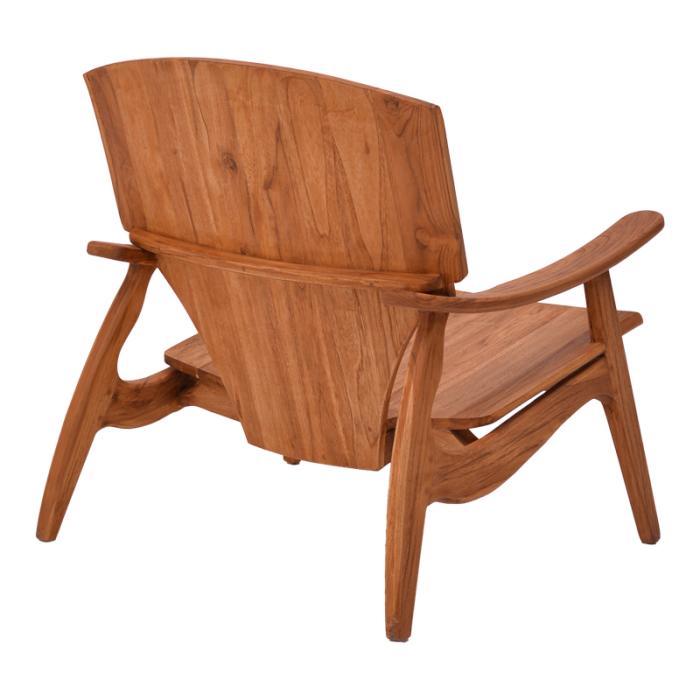 Πολυθρόνα Brazin φυσικό teak ξύλο 72x71x77εκ