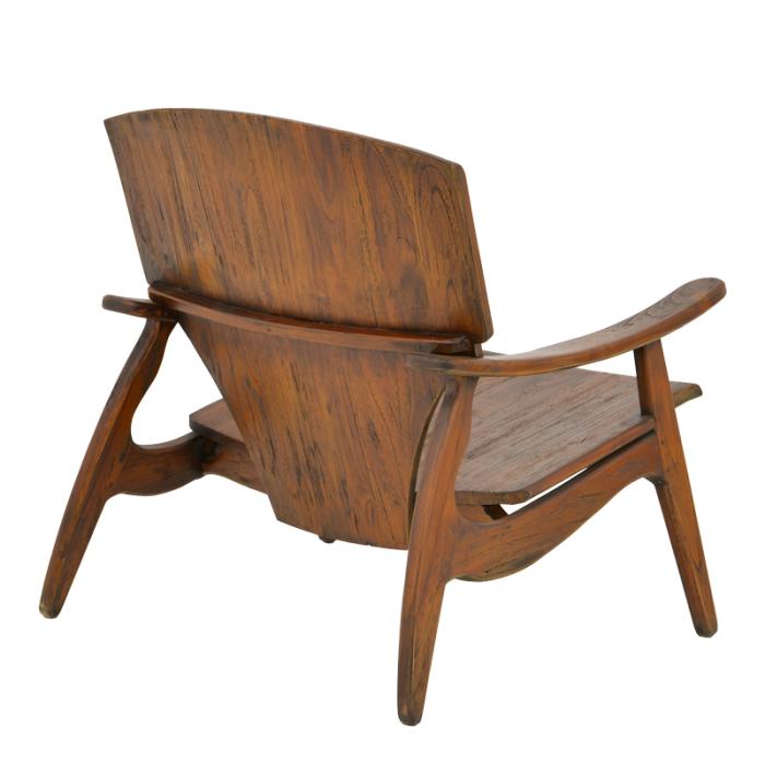 Πολυθρόνα Brazin καρυδί teak ξύλο 72x71x77εκ