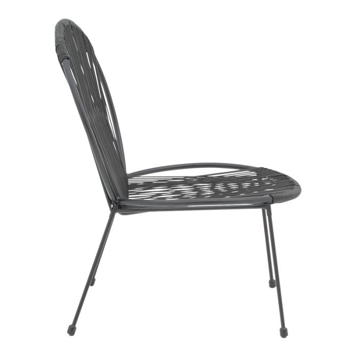 Καρέκλα κήπου Dapper μαύρο μέταλλο-pe μαύρο 64.5x74.5x76εκ