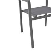 Πολυθρόνα Moly   ανθρακί αλουμίνιο-textilene 61x56.5x87.5εκ