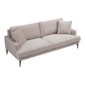 Καναπές 2θέσιος Fortune  βελούδο μπεζ-μαύρο 175x90x88εκ