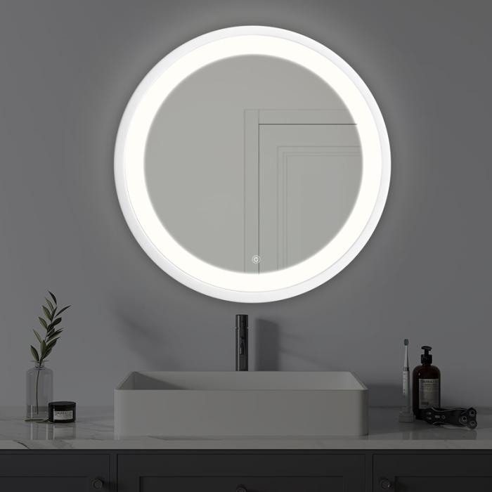 Καθρέπτης Led Goslyn Inart σε λευκή απόχρωση Φ55.4x4.5εκ