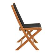 Καρέκλα Banou  πτυσσόμενη teak ξύλο και pe σχοινί σε μαύρη απόχρωση 52.5x56x89εκ