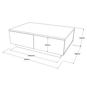 Τραπέζι σαλονιού Thunder  ανθρακί antique-γκρι antique 90x60x31.5εκ