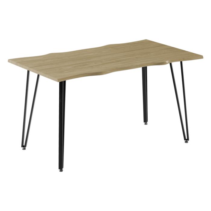 Τραπέζι Izzac επιφάνεια MDF sonoma-πόδι μαύρο μέταλλο 140x80x76εκ