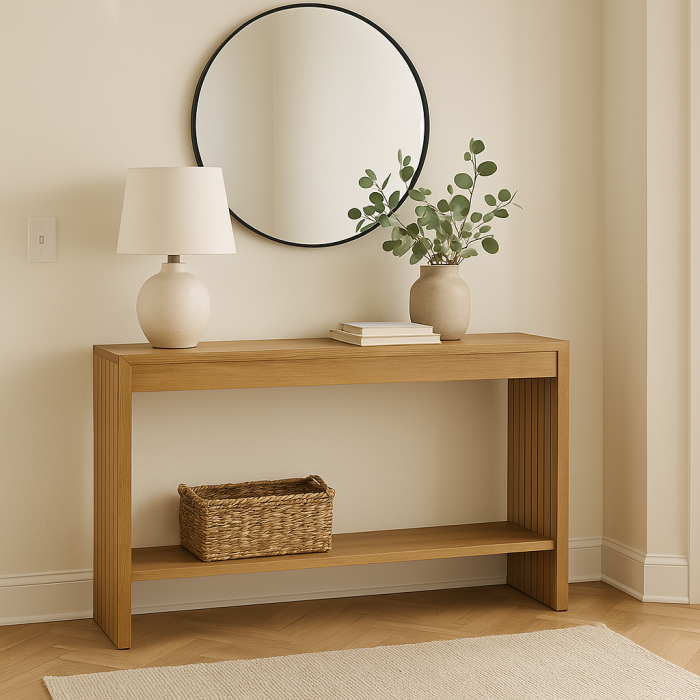 Κονσόλα Focused MDF φυσικό 120x35x74εκ