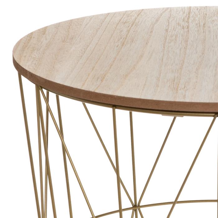 Τραπέζι σαλονιού Kumi oak-χρυσό Φ41x40εκ