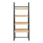 Βιβλιοθήκη Ryder  σε oak-μαύρη απόχρωση 75x36x185εκ