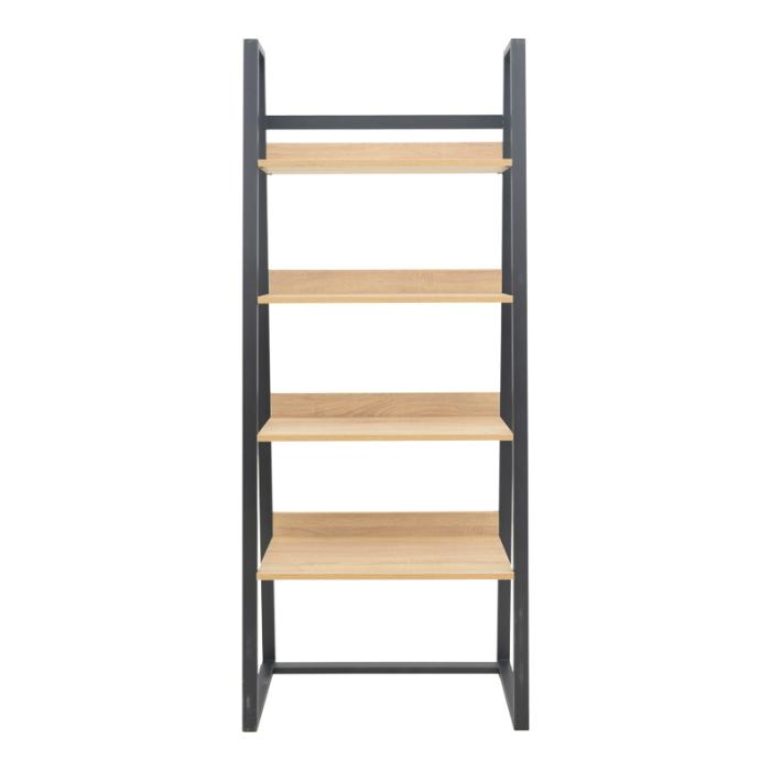Βιβλιοθήκη Ryder σε oak-μαύρη απόχρωση 75x36x185εκ