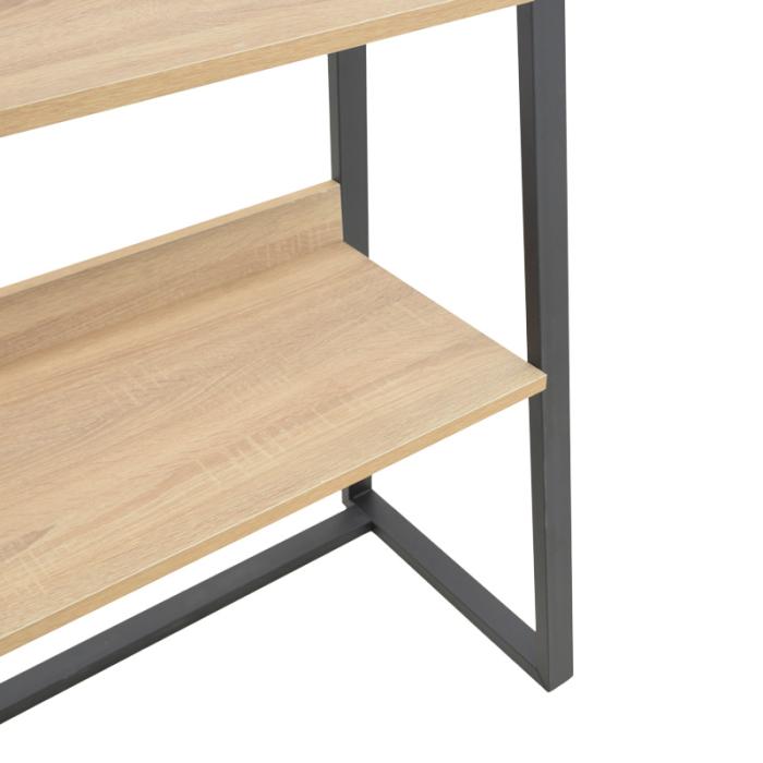Βιβλιοθήκη Ryder  σε oak-μαύρη απόχρωση 75x36x185εκ