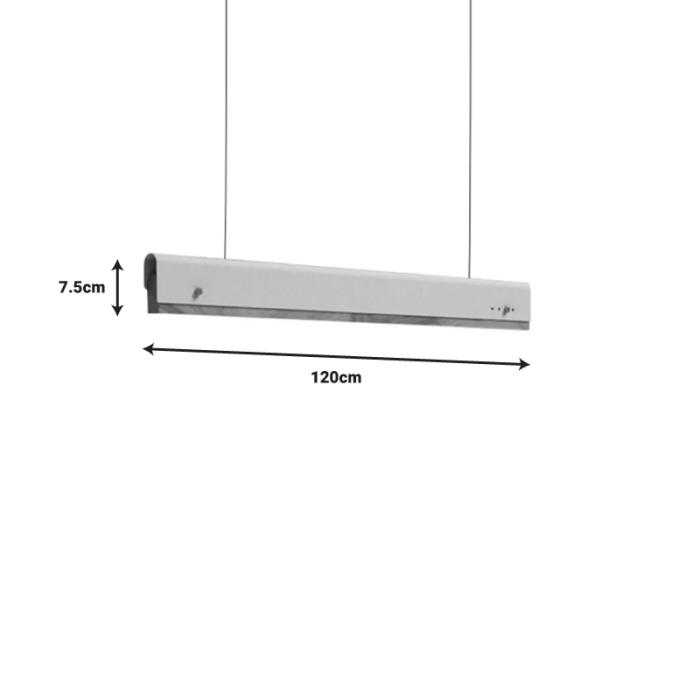 Φωτιστικό οροφής Rafmole  Led λευκό μέταλλο-ξύλο 120x7.5εκ
