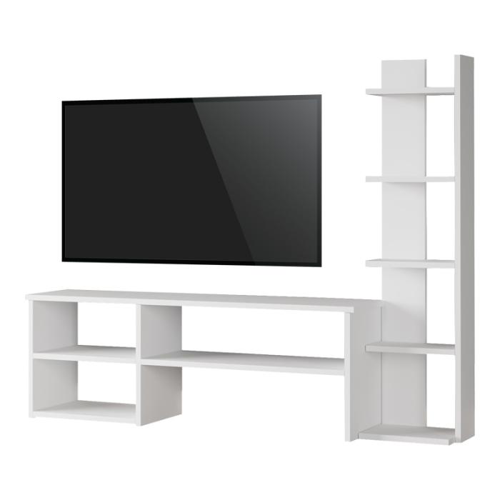 Σύνθετο σαλονιού Perla σε λευκή απόχρωση 120x29.5x41,8εκ