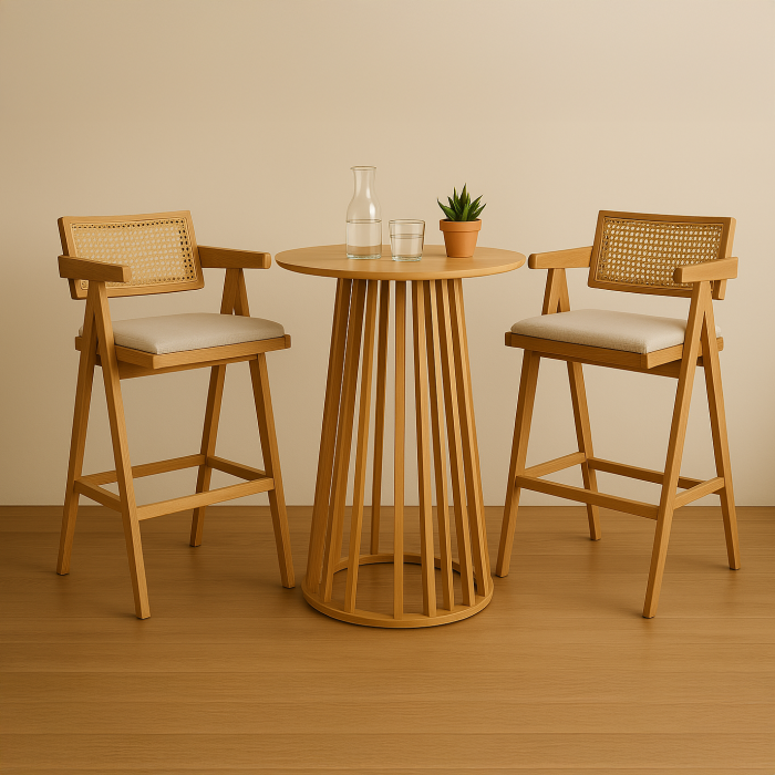 Τραπέζι μπαρ Domonic mdf φυσικό Φ60x105εκ