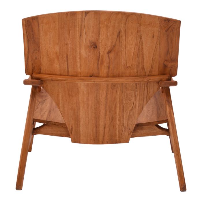 Πολυθρόνα Brazin φυσικό teak ξύλο 72x71x77εκ