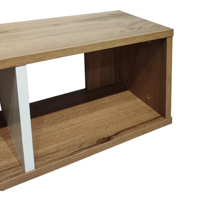 Ραφιέρα τοίχου Flevior σε sonoma με λευκή απόχρωση 90x22x25.6εκ