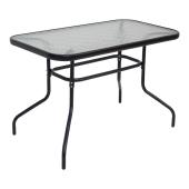 Τραπέζι Valor  μέταλλο μαύρο-γυαλί 110x60x70εκ