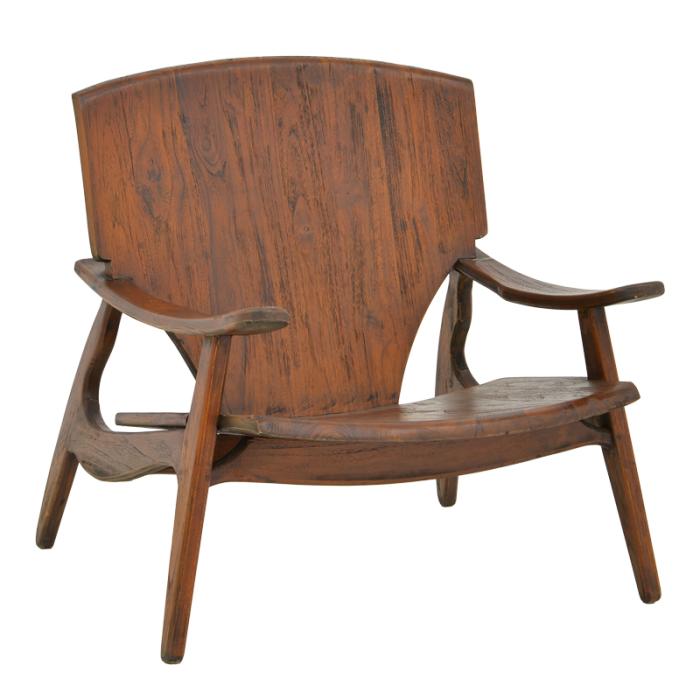 Πολυθρόνα Brazin καρυδί teak ξύλο 72x71x77εκ