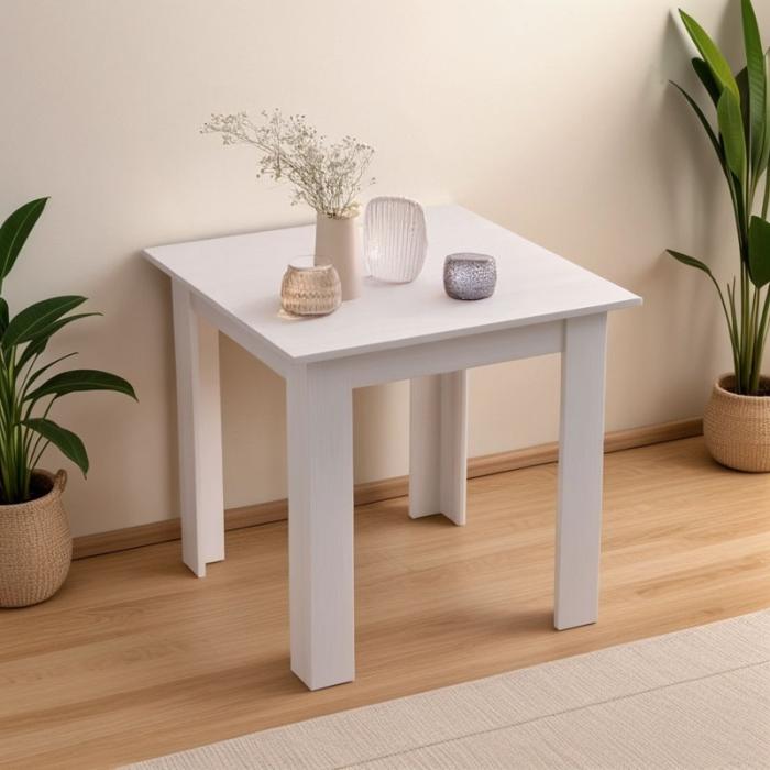 Τραπέζι Manka I σε λευκή απόχρωση 80x80x77εκ