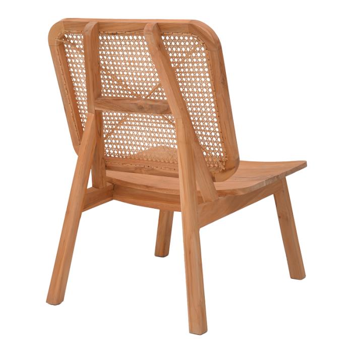 Πολυθρόνα Viborg φυσικό teak ξύλο-φυσικό rattan 60x75x87εκ