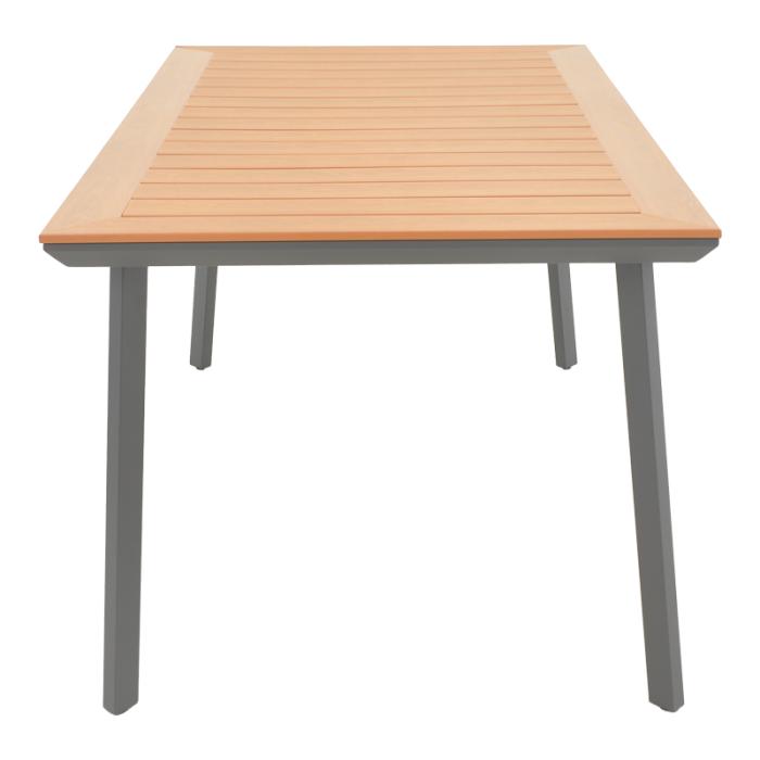 Τραπέζι Griffith μαύρο αλουμίνιο και plywood σε φυσική απόχρωση 160x80x74εκ