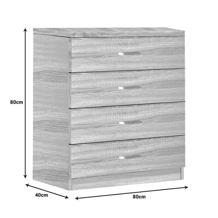 Συρταριέρα Killian με 4 συρτάρια sonoma 80x40x80εκ