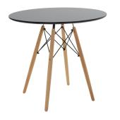 Τραπεζαρία Julita-Bella  σετ 5τεμ mdf σε μαύρη-φυσική απόχρωση Φ80x73εκ