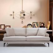 Καναπές 2θέσιος Fortune  βελούδο μπεζ-μαύρο 175x90x88εκ