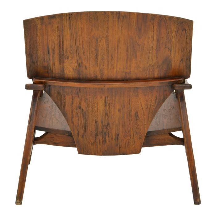 Πολυθρόνα Brazin καρυδί teak ξύλο 72x71x77εκ