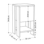 Κομοδίνο Ema  μελαμίνη σε μόκα απόχρωση 30x30x55εκ