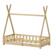 Παιδικό κρεβάτι Noam τ.Montessori με κιγκλίδωμα  ξύλο πεύκου σε φυσική απόχρωση 70x140εκ