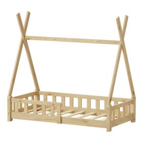 Παιδικό κρεβάτι Noam τ.Montessori με κιγκλίδωμα  ξύλο πεύκου σε φυσική απόχρωση 70x140εκ