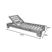 Ξαπλώστρα Zalka  L1 σε καρυδί απόχρωση 66x197x28εκ