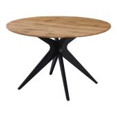 Τραπέζι Toda  mdf σε sonoma απόχρωση με μαύρα μεταλλικά πόδια Φ120x75εκ