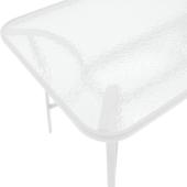 Τραπέζι Ensure  μέταλλο λευκό-γυαλί 120x70x70εκ