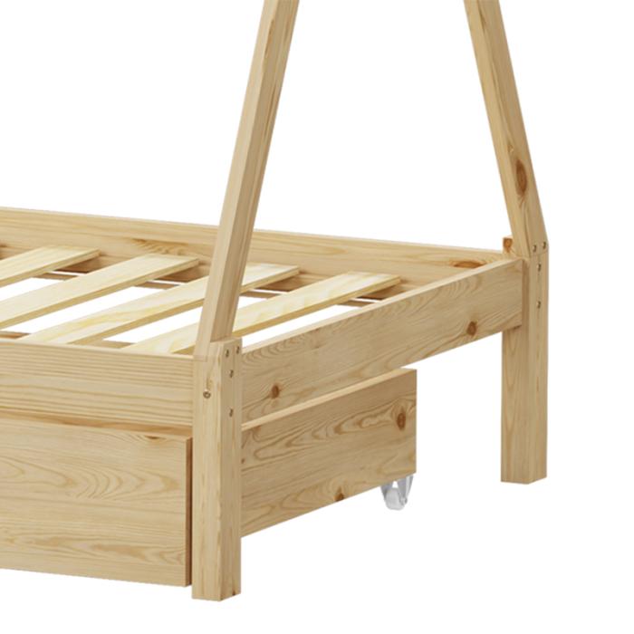 Παιδικό κρεβάτι Lalitto τ.Montessori με 2 συρτάρια τ.Montessori   ξύλο πεύκου σε φυσική απόχρωση 90x190εκ