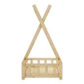 Παιδικό κρεβάτι Noam τ.Montessori με κιγκλίδωμα  ξύλο πεύκου σε φυσική απόχρωση 70x140εκ