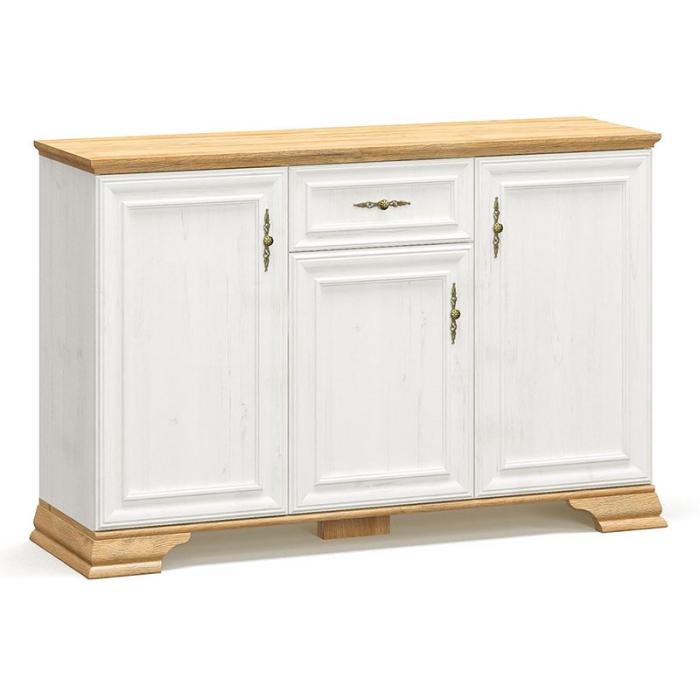 Μπουφές Jaden golden oak-λευκό antique 137,5x39x88,5εκ