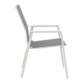 Τραπεζαρία Pinap-Dashiell σετ 5τεμ  λευκό αλουμίνιο και plywood σε φυσική απόχρωση Φ110x74εκ