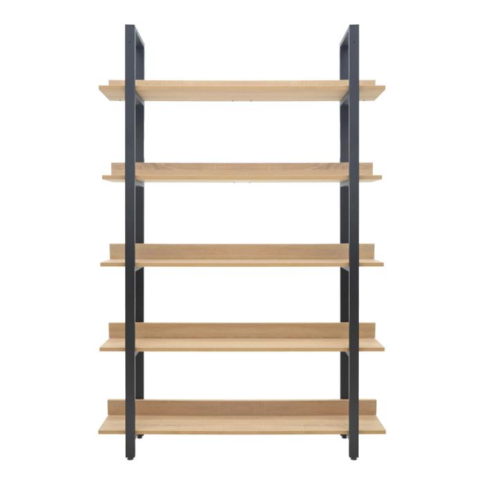 Βιβλιοθήκη Almond σε oak-μαύρη απόχρωση 120x29x185εκ