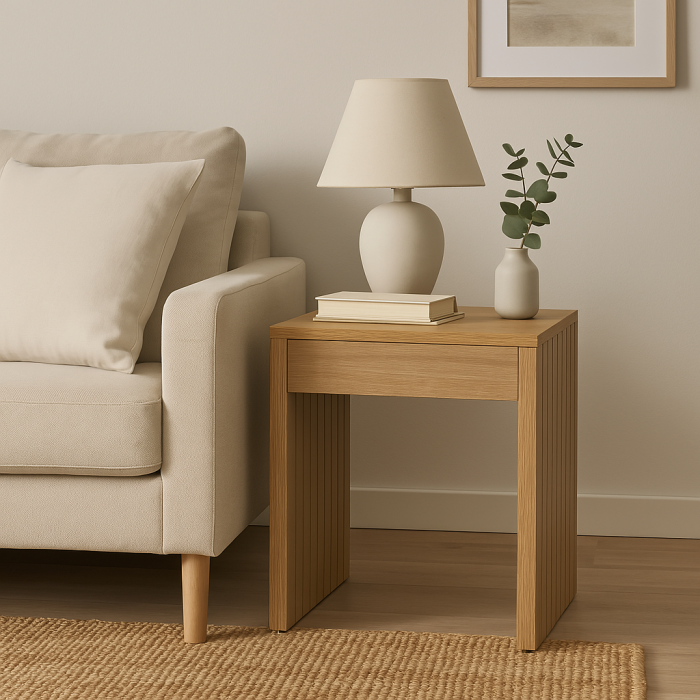 Βοηθητικό τραπέζι Focused  MDF φυσικό 40x40x50εκ