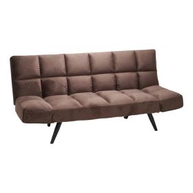 Καναπές - κρεβάτι 3θέσιος Freddo  βελούδο καφέ 181x81x86εκ