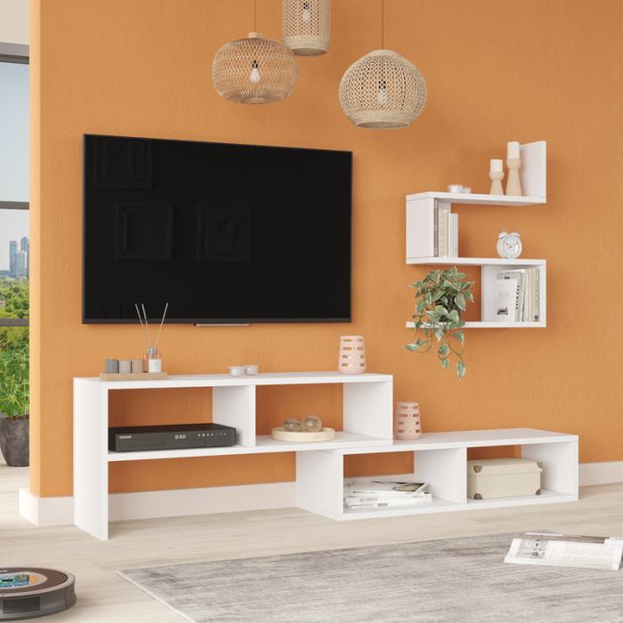 Σύνθετο σαλονιού Kakomo σε λευκή απόχρωση 170x29.5x43εκ