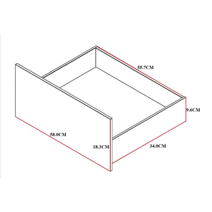 Συρταριέρα Kuanger σε λευκή-φυσική απόχρωση 120x40x70εκ