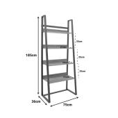 Βιβλιοθήκη Ryder  σε oak-μαύρη απόχρωση 75x36x185εκ