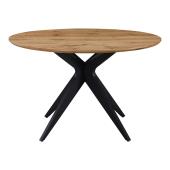 Τραπέζι Toda  mdf σε sonoma απόχρωση με μαύρα μεταλλικά πόδια Φ120x75εκ