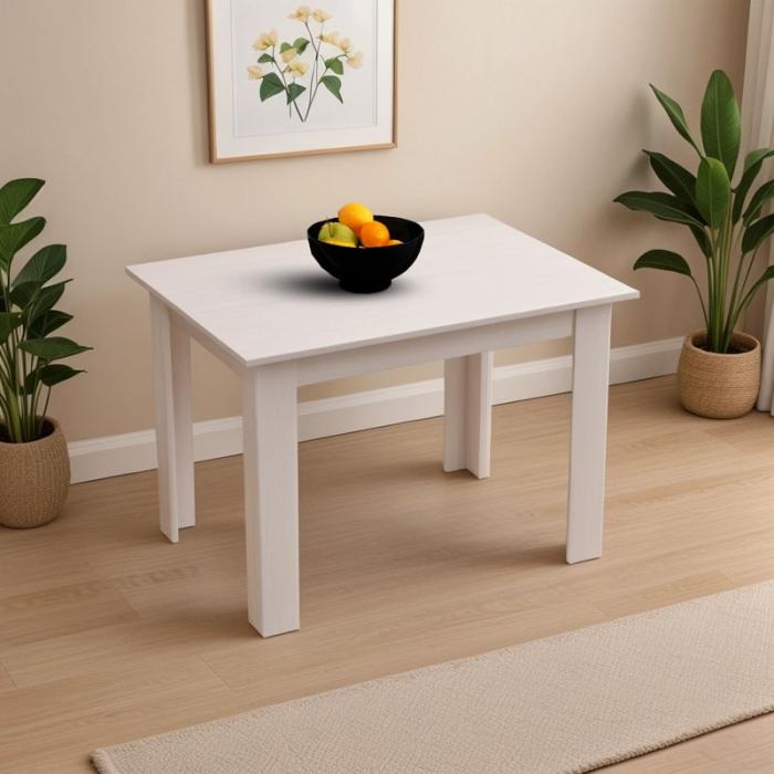 Τραπέζι Manka  σε λευκή απόχρωση 110x80x77εκ