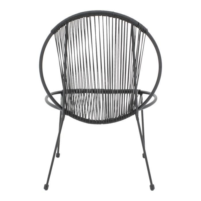 Καρέκλα κήπου Dapper μαύρο μέταλλο-pe μαύρο 64.5x74.5x76εκ